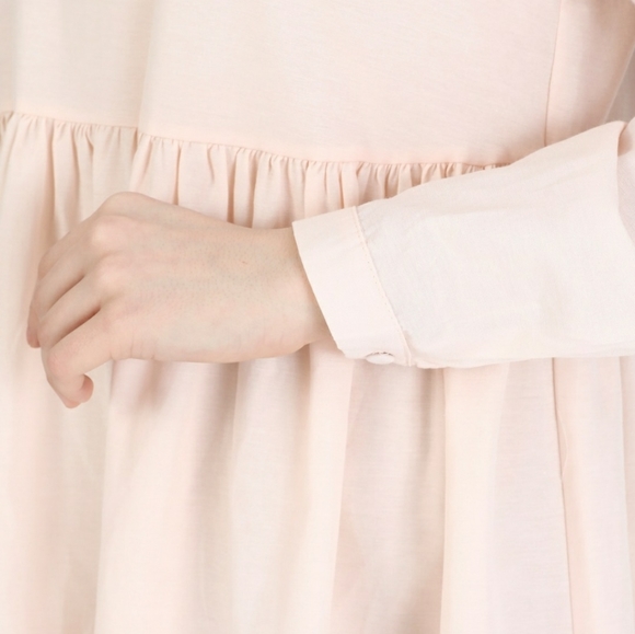 Powder crew neck unlined modest dress - Picture 5 of 5